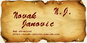 Novak Janović vizit kartica